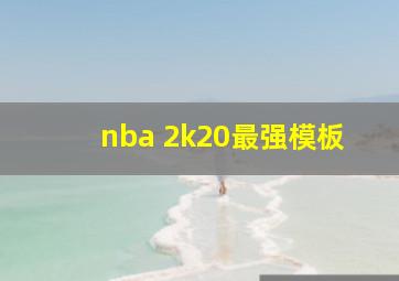 nba 2k20最强模板